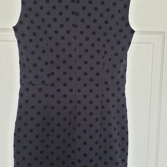 BANANA REPUBLIC Navy Blue With Black Velvet Dots Sleeveless Dress. NEW WITH TAG - Picture 5 of 7
